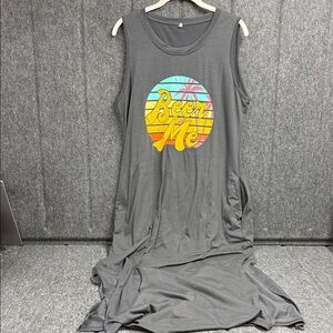 Gray Sleeveless Maxi Dress